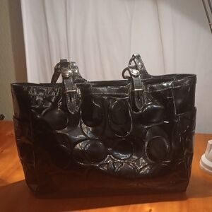 Coach Patent Leather Tote Bag